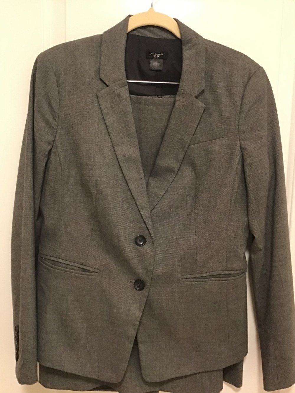 Ann Taylor Dark Grey Skirt Suit - Jacket is 10P and Skirt is 8